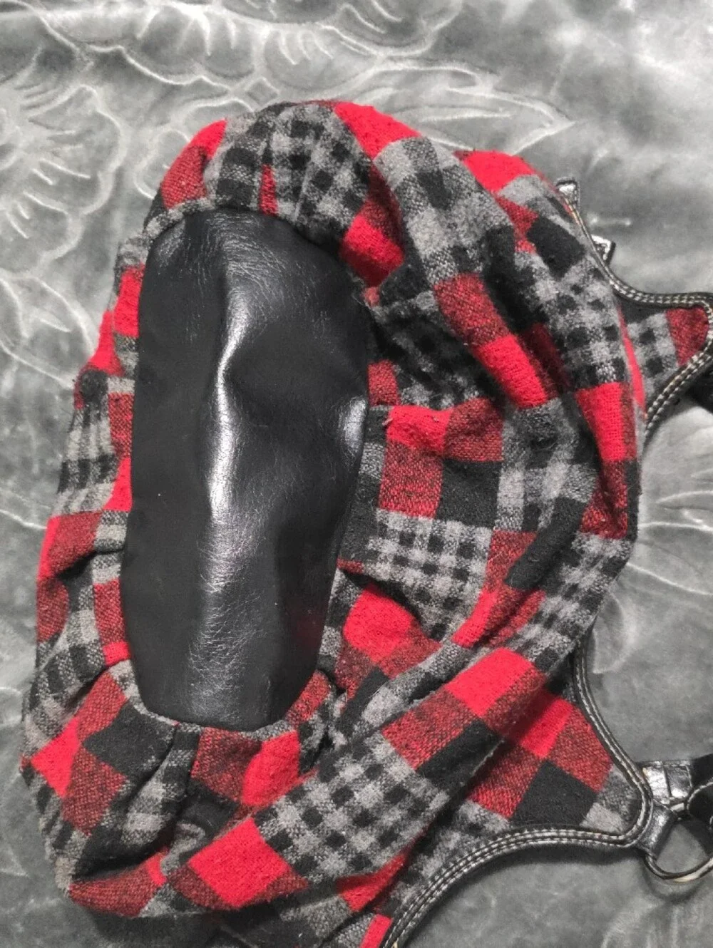Rosetta Plaid Red and Black Tote Bag with Leather Accents
